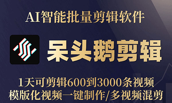 呆头鹅批量混剪视频剪辑软件批量剪辑效率工具